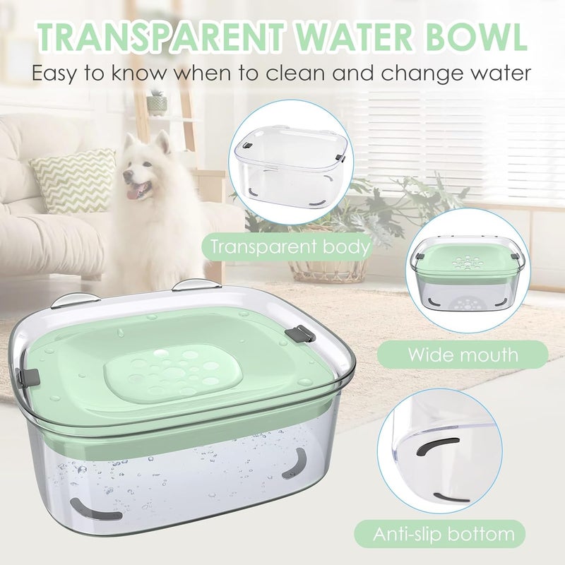AONKEY 3L Dog Water Bowl No Spill, 101oz Large Spill Proof Dog Bowl Reduce Refill, Anti Splash No Mess Dispenser Dripless Slow Drinking Water Bowl for Sloppy Messy Drinkers (Sprout Green) - Image 4